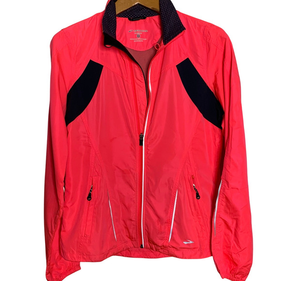Brooks Jacket Women's Small Essential Run II Night Gear Reflective Zip Pockets - Picture 2 of 8